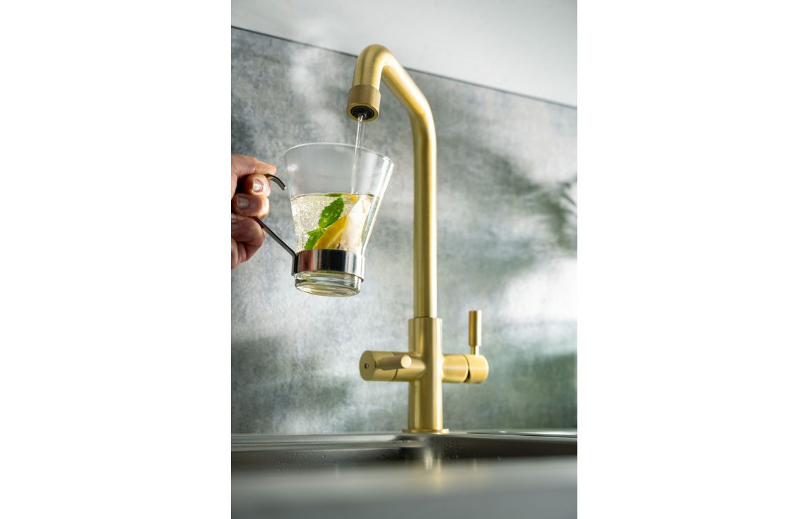 Abode Industria 3 IN 1 Monobloc Tap - Brushed Brass