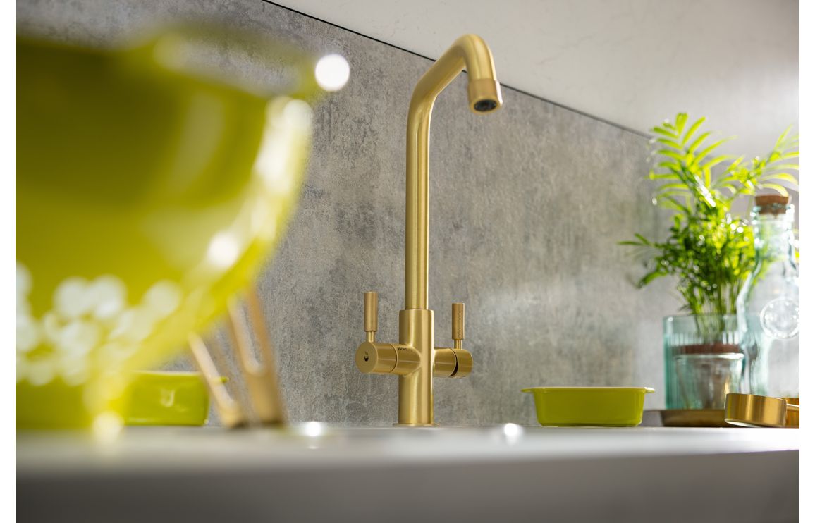 Abode Industria 3 IN 1 Monobloc Tap - Brushed Brass