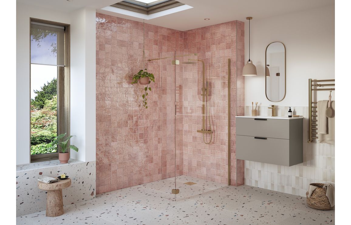 Cygnus Optional 300mm Wetroom Splash Panel - Brushed Bronze