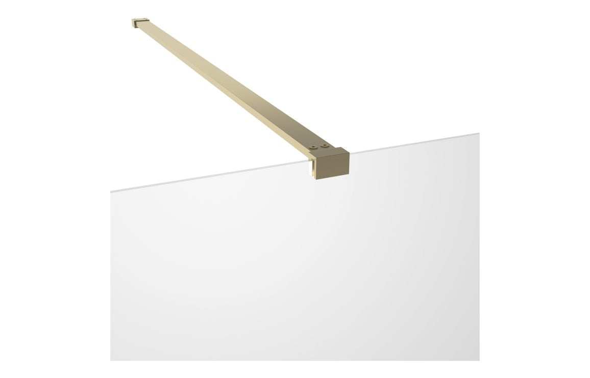 Cygnus 500mm Wetroom Panel &amp; Support Bar - Brushed Bronze