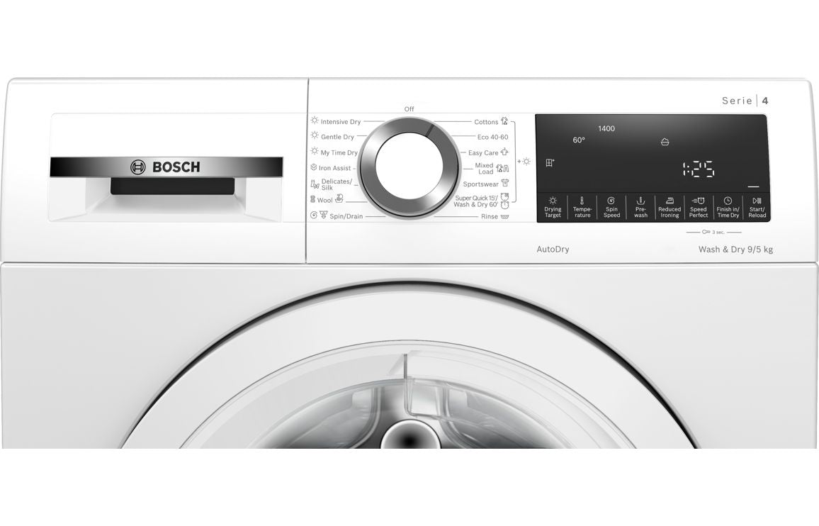 Bosch Series 4 WNA144V9GB F/S 9/5kg 1400rpm Washer Dryer - White