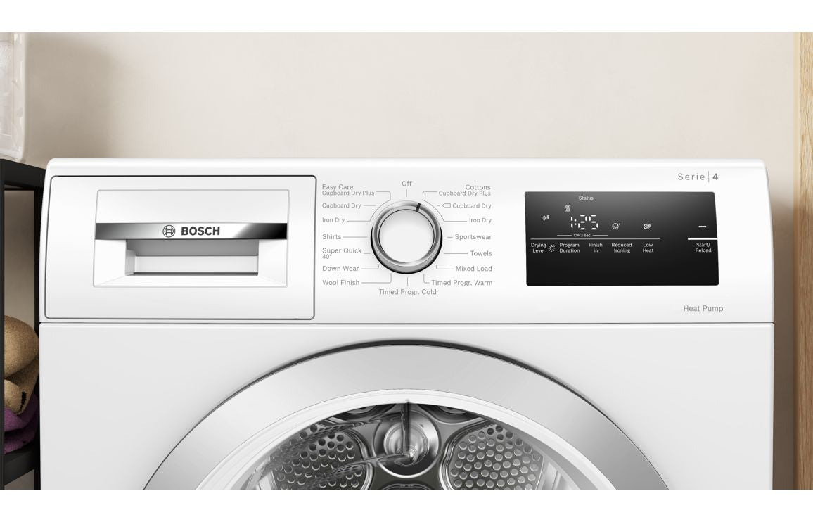 Bosch Series 4 WTH85223GB F/S 8kg Heat Pump Tumble Dryer - White