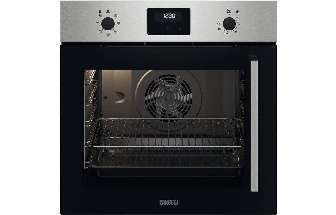 Zanussi ZOCNX3XL Side Opening LHH Single Electric Oven - Stainless Steel