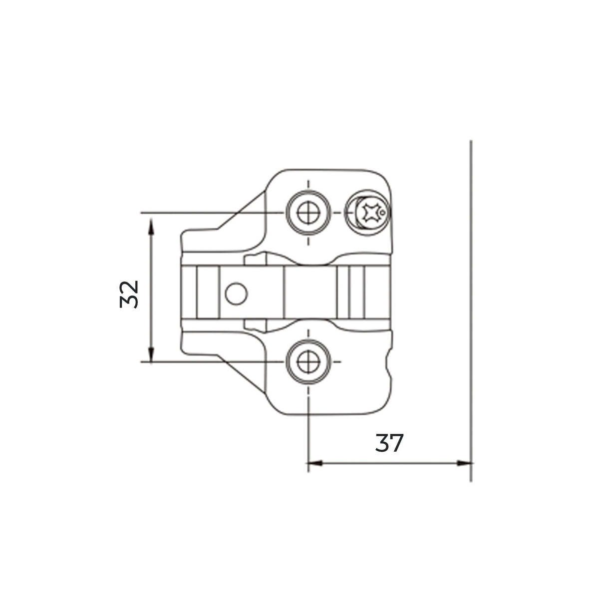 Cam adjustable hinge back plate - 0mm - Standard screw