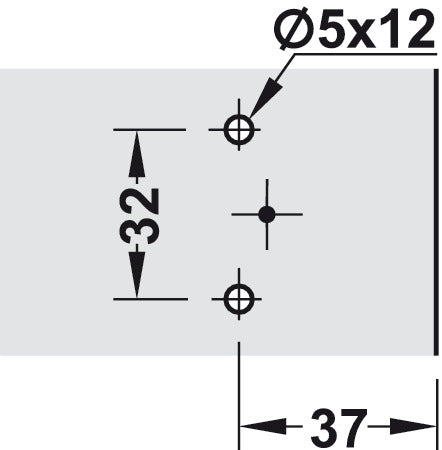 Mounting Plate, Cruciform, for Smuso Quick Fixing Hinges - Euro Screw - 4mm Height Adjust