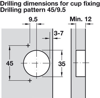 Concealed Cup Hinge, 165° Standard Hinge, Full Overlay Mounting