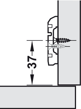 Mounting Plate, Cruciform, for Smuso Quick Fixing Hinges - Euro Screw - 0mm Height Adjust