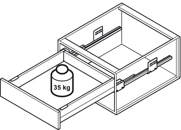 Metal Sided Drawer Box Set, 35KG, 120mm high, 500mm deep, Anthracite