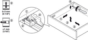 Metal Sided Drawer Box Set, 30 kg, 89mm High, 270mm deep, Soft and Smooth Closing, Anthracite