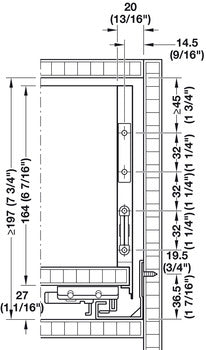 Metal Sided Drawer Box Set, 30KG, 175mm high, 270mm deep, soft and smooth closing, anthracite