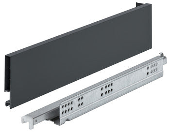Metal Sided Drawer Box Set, 30 kg, 128mm High, 300mm Deep, Soft and Smooth Closing, anthracite
