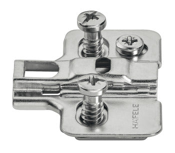 Mounting Plate, Cruciform, for Smuso Quick Fixing Hinges - Euro Screw - 4mm Height Adjust