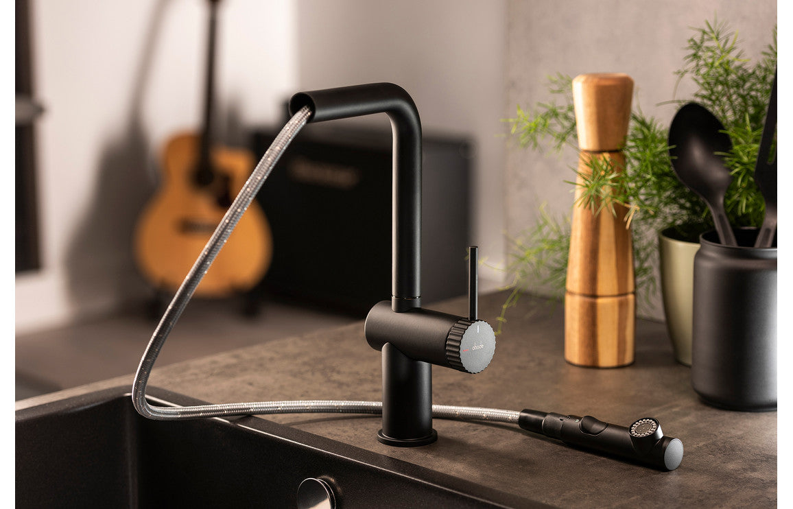 Abode Fraction Pull-Out Mixer Tap - Matt Black