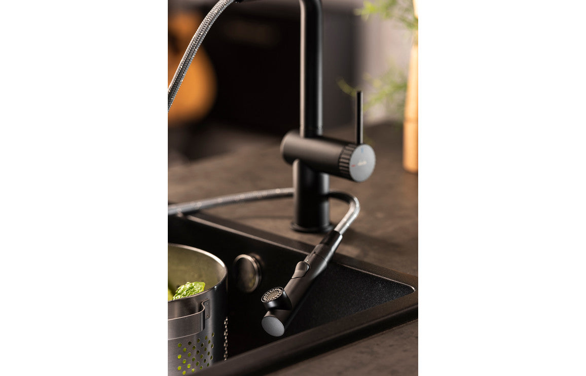 Abode Fraction Pull-Out Mixer Tap - Matt Black