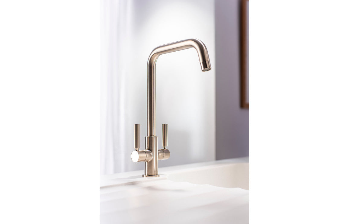 Abode Globe Quad Monobloc Mixer Tap - Brushed Nickel