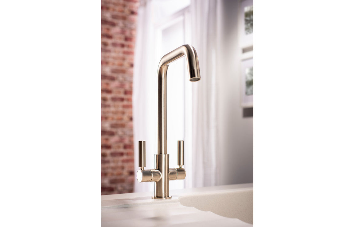 Abode Globe Quad Monobloc Mixer Tap - Brushed Nickel