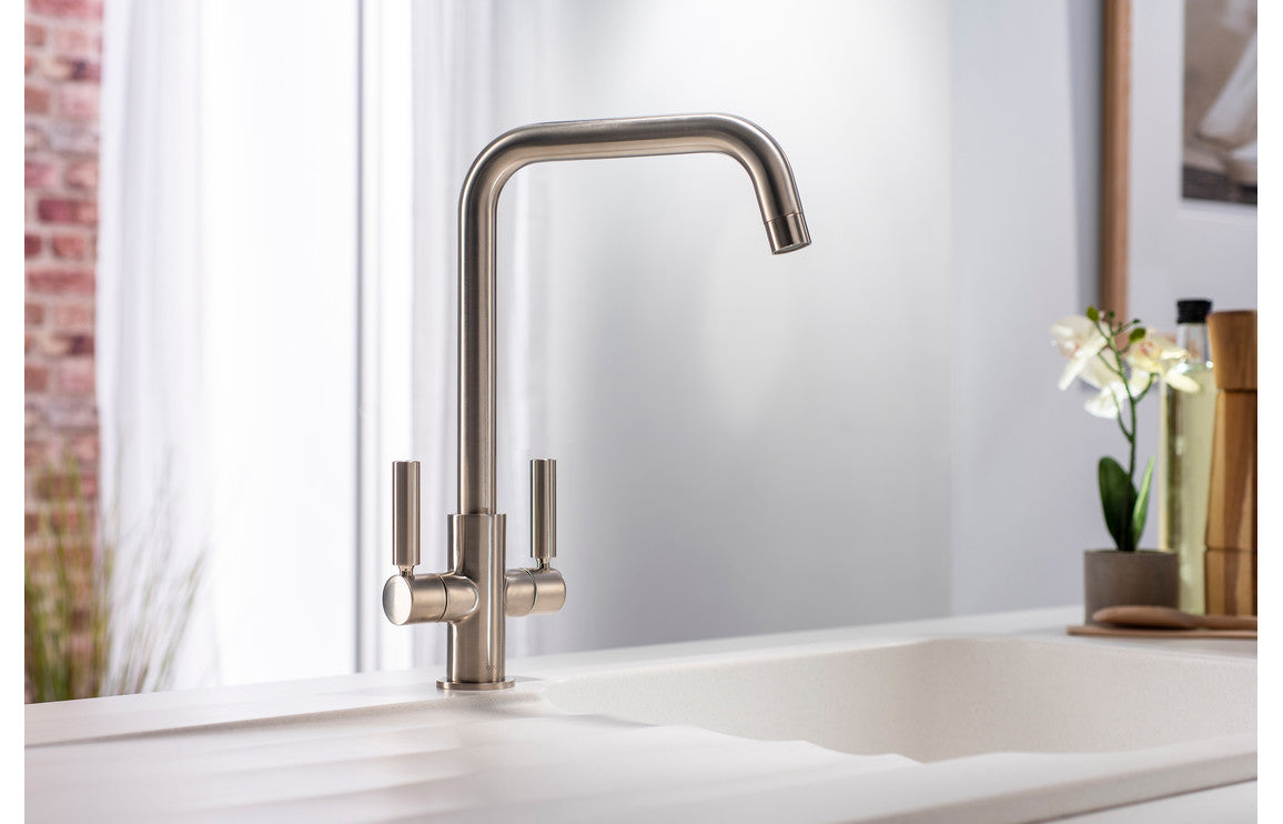 Abode Globe Quad Monobloc Mixer Tap - Brushed Nickel