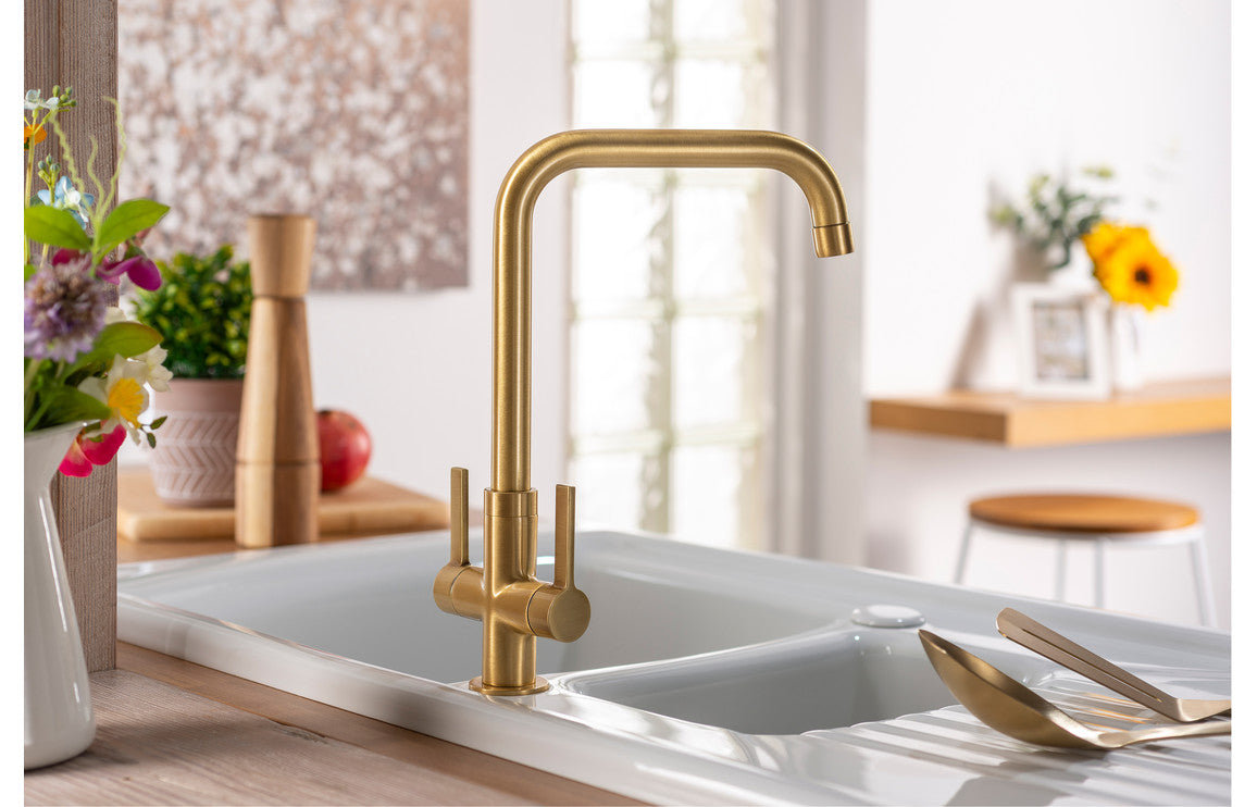 Abode Pico Quad Monobloc Mixer Tap - Brushed Brass