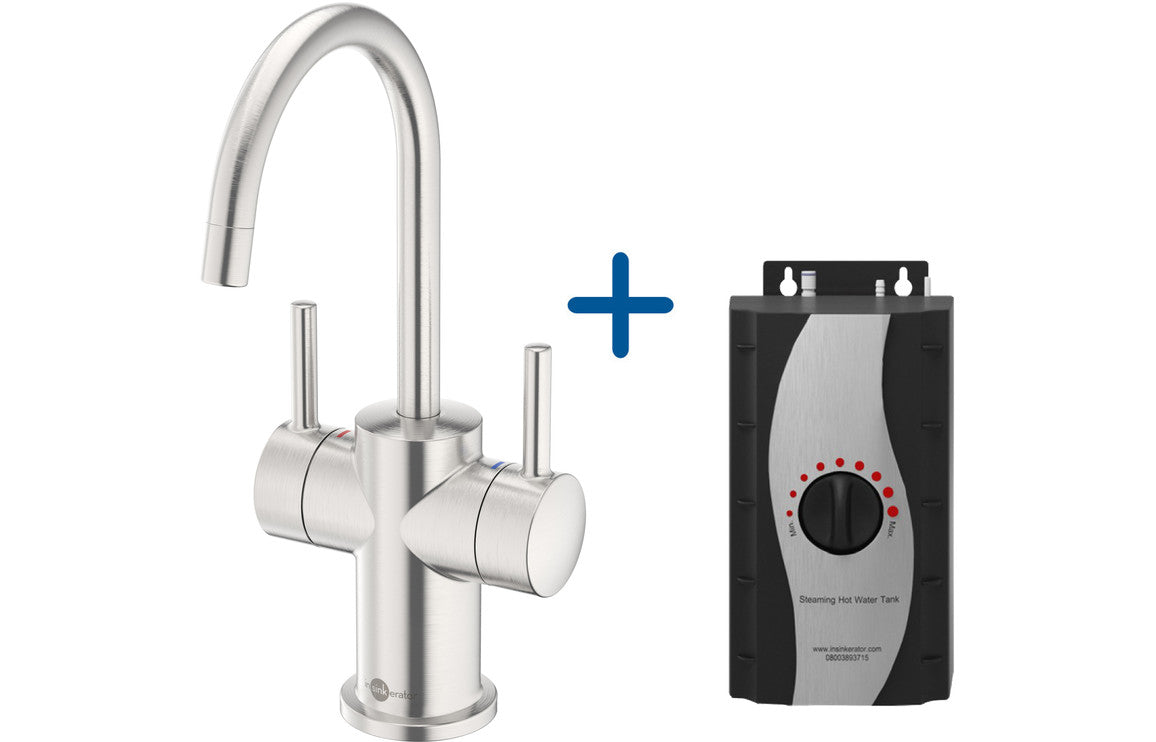 InSinkErator FHC3010 Hot/Cold Water Mixer Tap &amp; Standard Tank - Brushed Steel