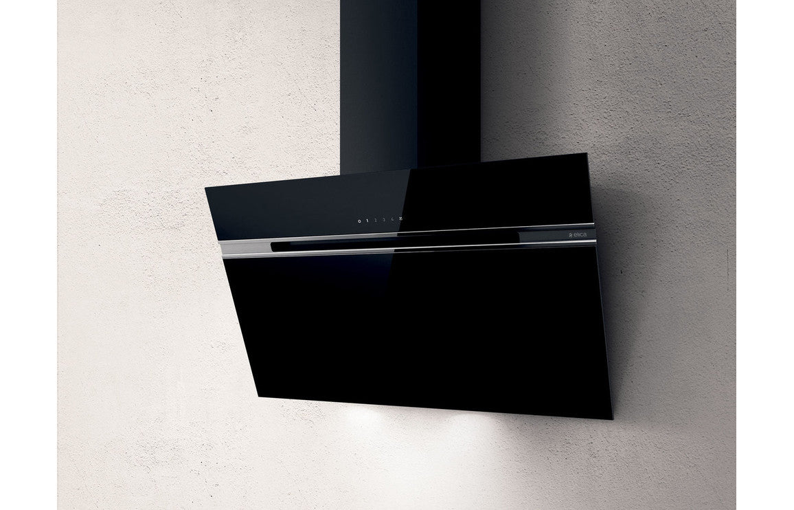 Elica Ascent 90cm Chimney Hood - Black Glass