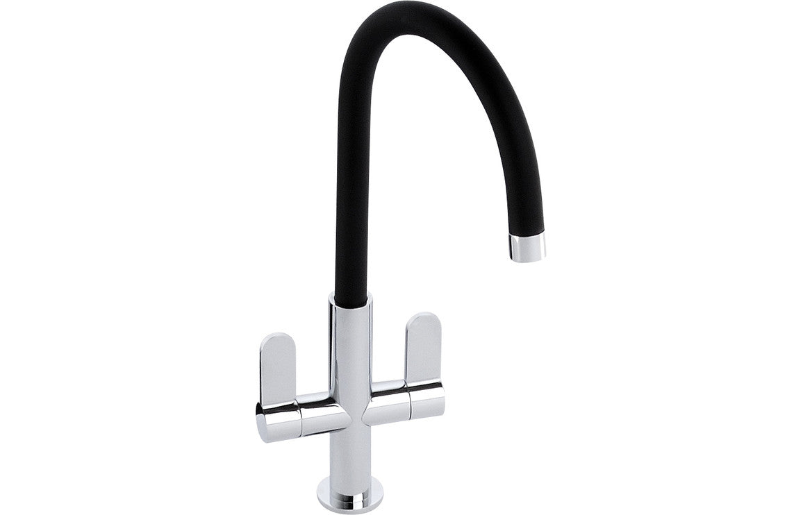 Abode Linear Nero Monobloc Mixer Tap - Chrome/Black