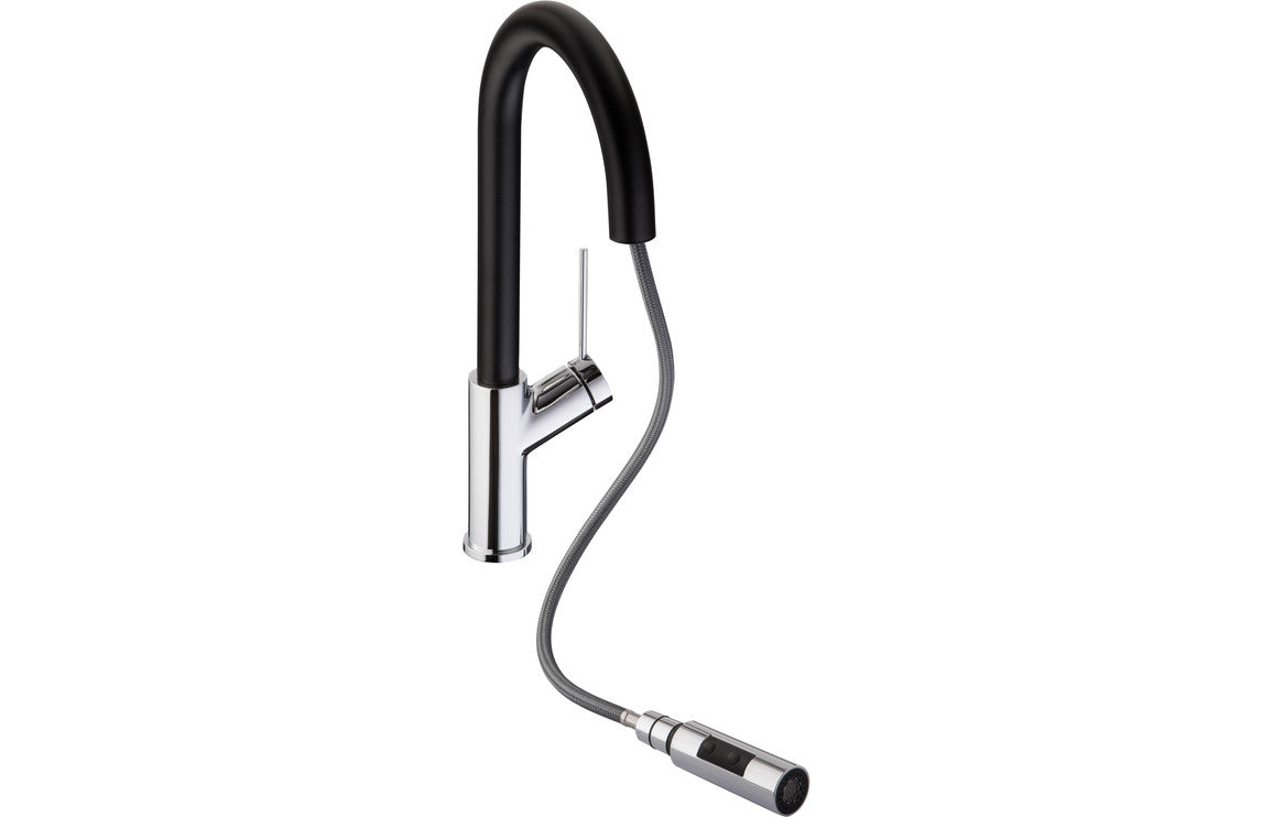 Abode Virtue Nero Mixer Tap With Pull Out - Chrome