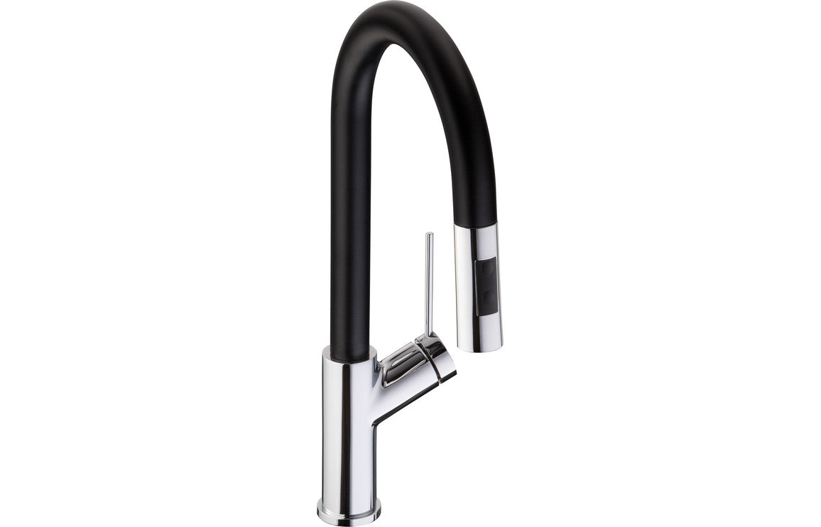 Abode Virtue Nero Mixer Tap With Pull Out - Chrome