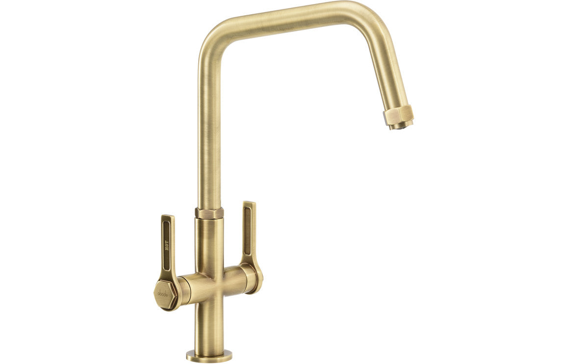 Abode Hex Monobloc Mixer Tap - Antique Brass