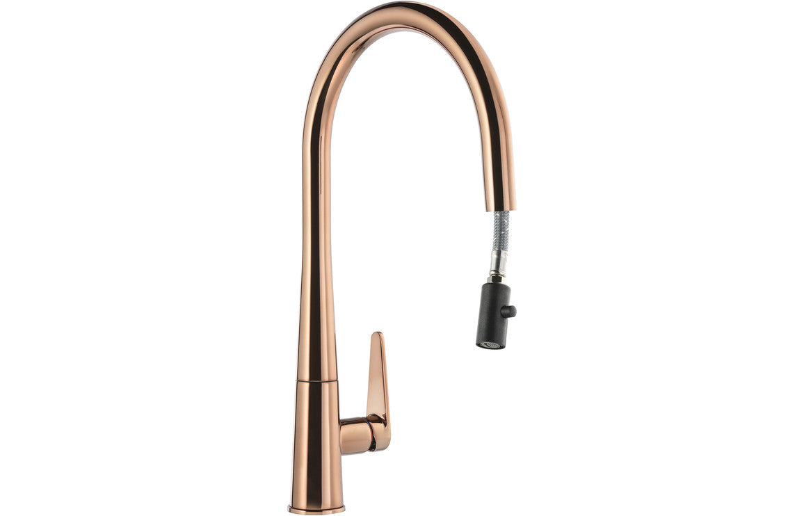 Abode Coniq R Single Lever Mixer Tap With Pull Out - Polished Copper