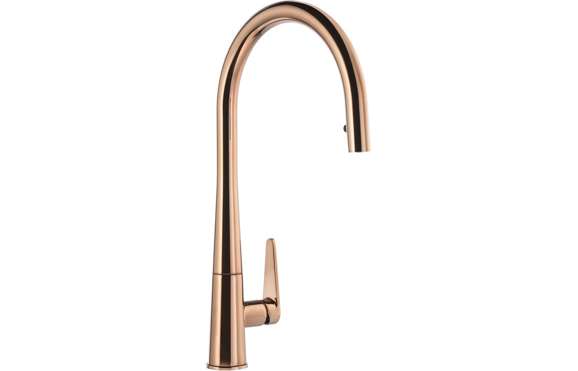 Abode Coniq R Single Lever Mixer Tap With Pull Out - Polished Copper