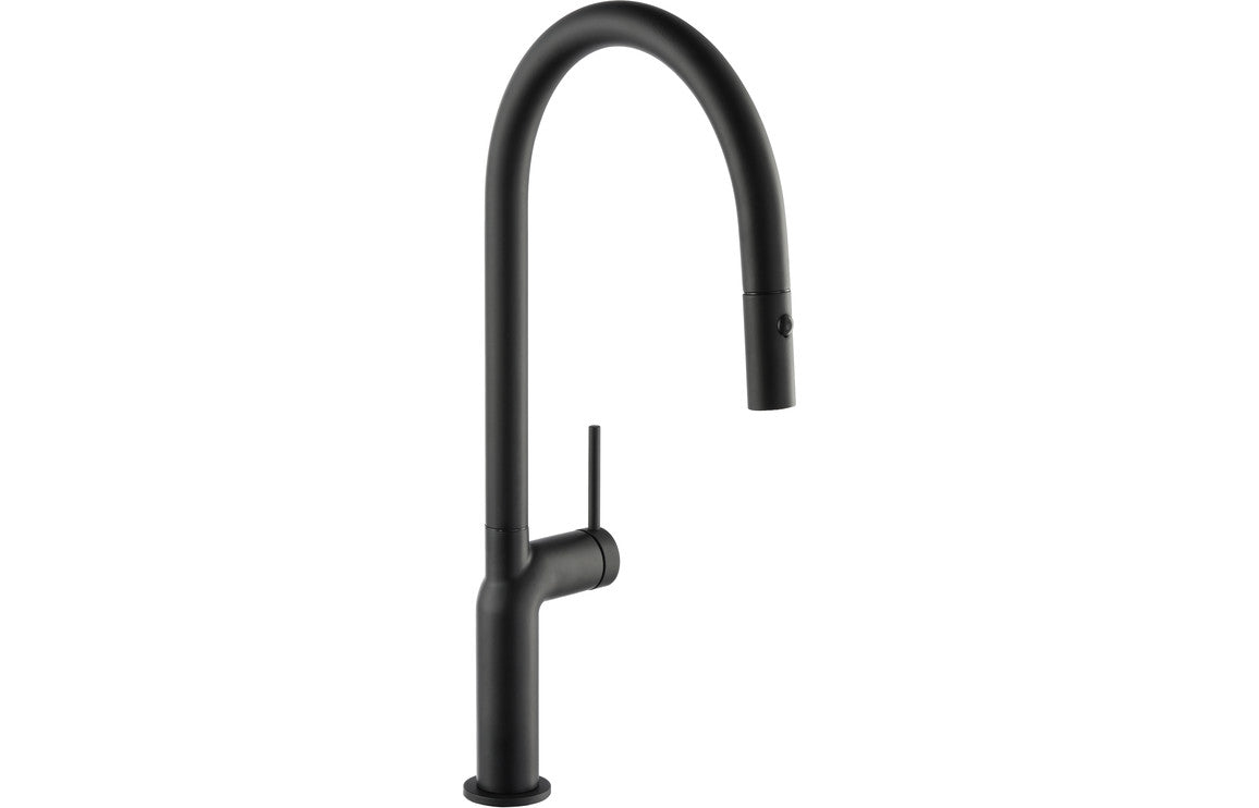 Abode Tubist Single Lever Mixer Tap With Pull Out - Matt Black