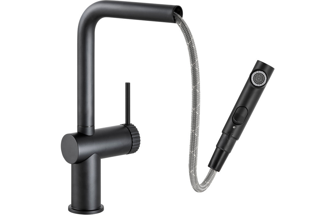 Abode Fraction Pull-Out Mixer Tap - Matt Black