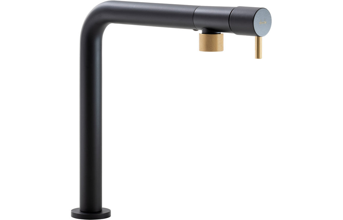 Abode Agilis Single Lever Mixer Tap - Black &amp; Brass