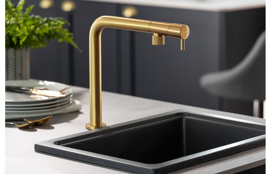 Abode Agilis Single Lever Mixer Tap - Brushed Brass