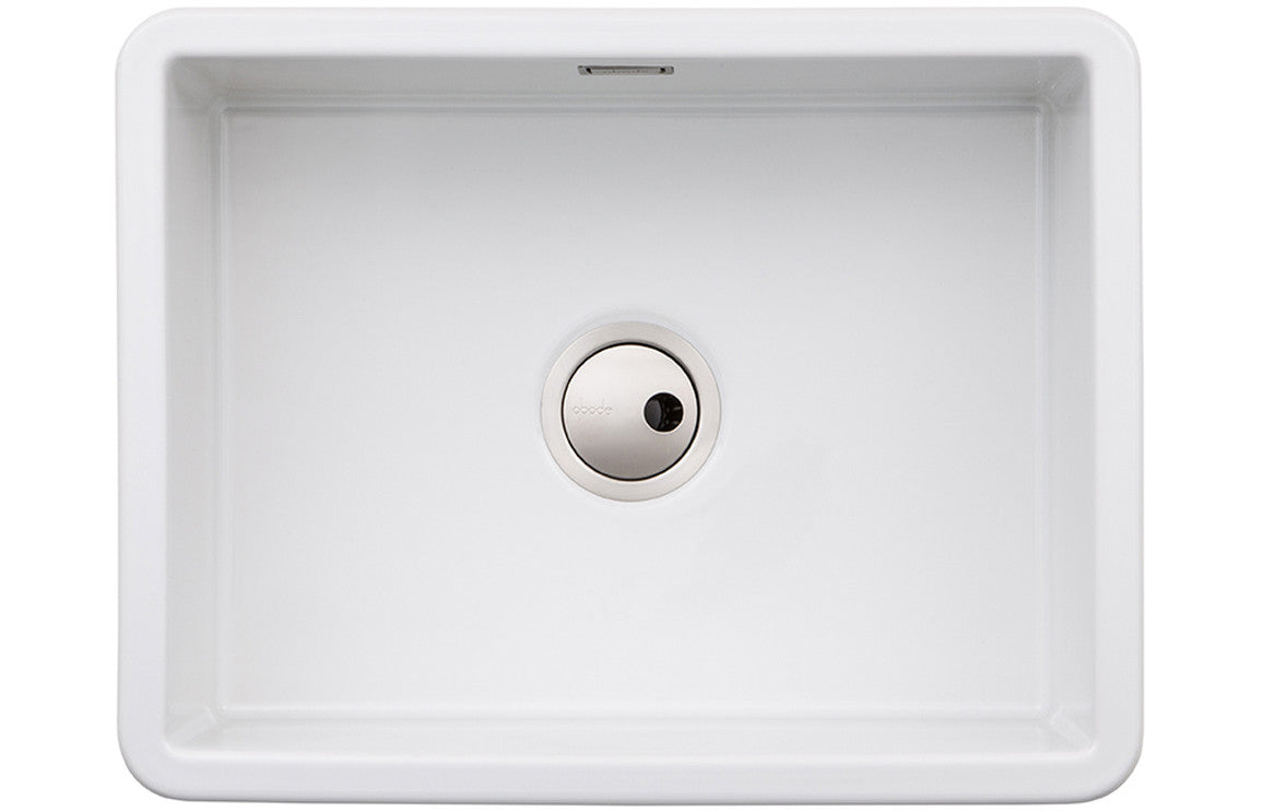 Abode Sandon Large 1B Ceramic Undermount/Inset Sink - White