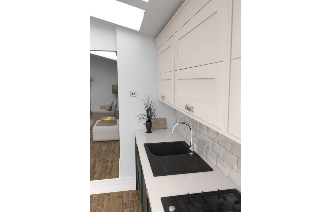 Abode Oriel 1B &amp; Drainer Granite Inset Sink - Frost White