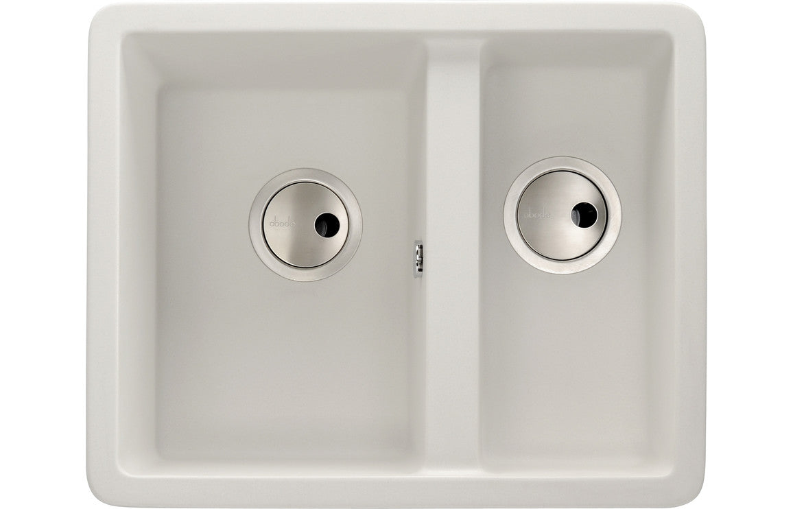 Abode Matrix Sq GR15 1.5B Granite Inset/Undermount Sink - White