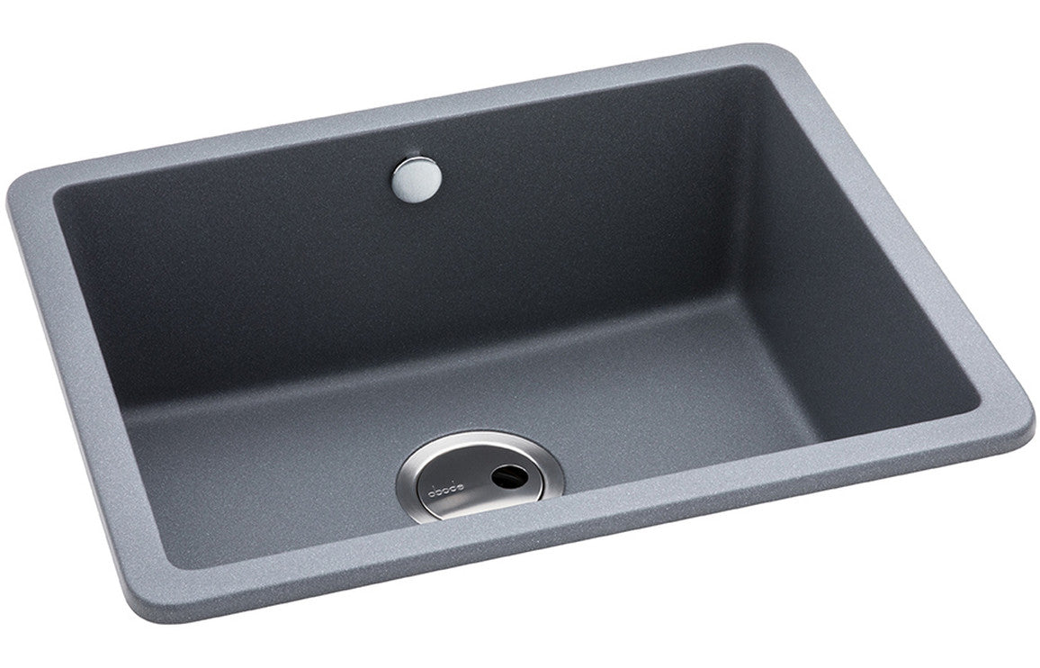 Abode Matrix Sq GR15 Large 1B Granite Inset/Undermount Sink - Grey Metallic