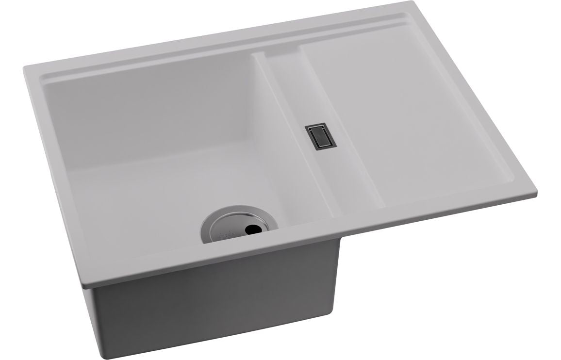 Abode Syncronist Compact 1.25B &amp; Drainer Inset/Undermount Sink - White