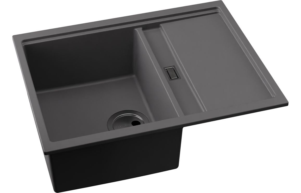 Abode Syncronist Compact 1.25B &amp; Drainer Inset/Undermount Sink - Metallic Grey