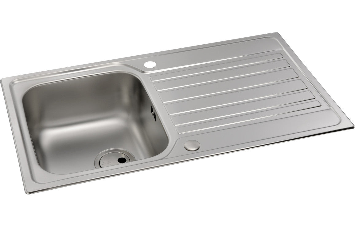 Abode Connekt 1B &amp; Drainer Inset Sink - Stainless Steel