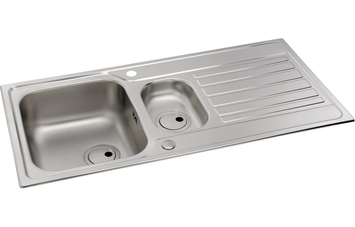 Abode Connekt 1.5B &amp; Drainer Inset Sink - Stainless Steel