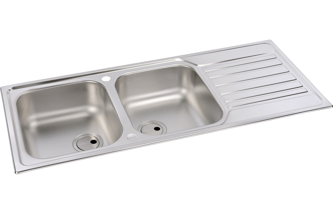 Abode Connekt 2B &amp; Drainer Inset Sink - Stainless Steel