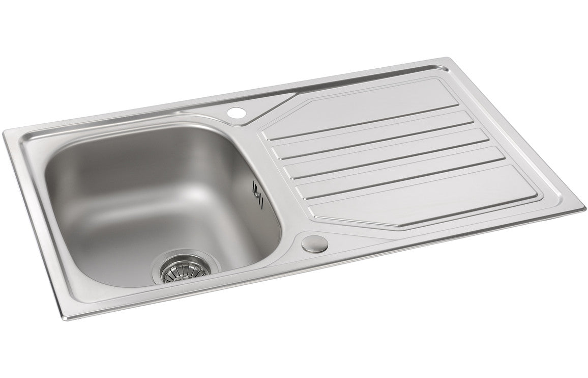 Abode Mikro 1B &amp; Drainer Inset Sink (Boxed inc. waste) - Stainless Steel