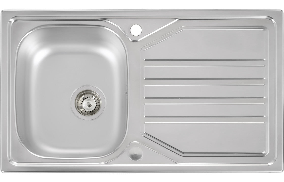 Abode Mikro 1B &amp; Drainer Inset Sink (Boxed inc. waste) - Stainless Steel