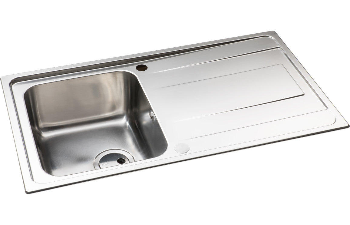 Abode Ixis Compact 1B &amp; Drainer Inset Sink - Stainless Steel