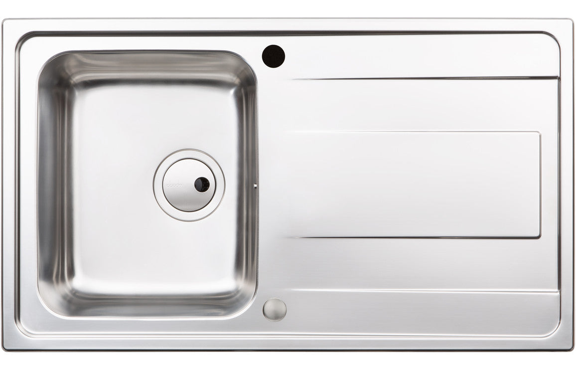 Abode Ixis Compact 1B &amp; Drainer Inset Sink - Stainless Steel