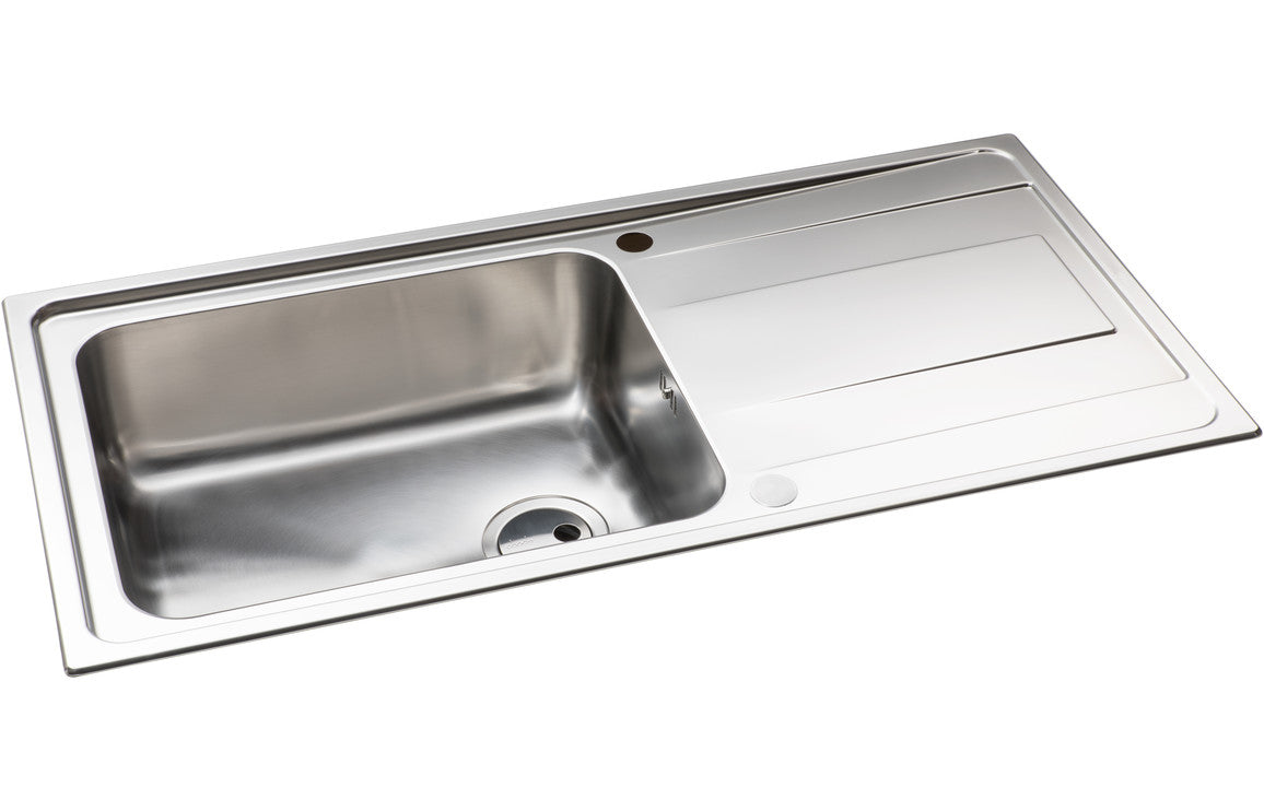 Abode Ixis 1B &amp; Drainer Inset Sink - Stainless Steel