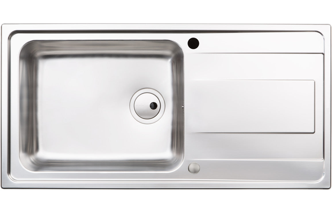 Abode Ixis 1B &amp; Drainer Inset Sink - Stainless Steel