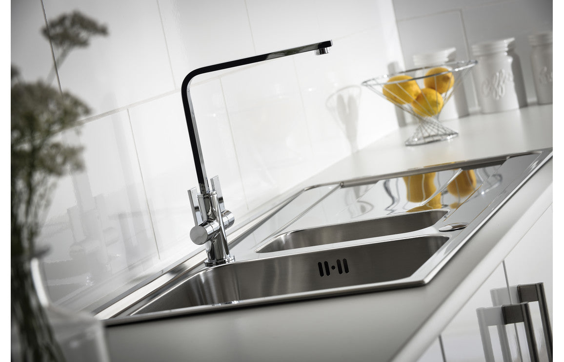 Abode Ixis 1.5B &amp; Drainer Inset Sink - Stainless Steel